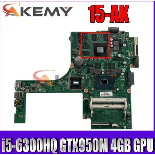For HP PAVILION 15-AK Laptop Motherboard 832847-001 832847-601 With i5-6300HQ CPU GTX950M 4GB GPU DAX1PDMB8E0 MB 100% Tested