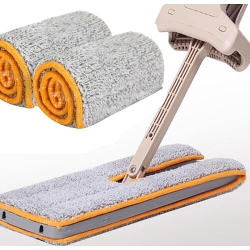 Double Sided Mop Cloth Non Hand Washing Flat Mop Wooden Floor Mop Dust Push Mop Household Cleaning Accessories