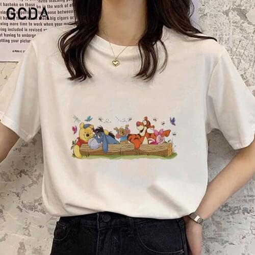 Harajuku Pop Kawaii Winnie the Pooh T Shirt Women Kangaroo Roo Piglet Tigger Eeyore Graphic Anime Tshirt Fashion Top Tee Female