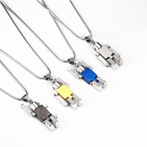 Hip Hop Rock Stainless Steel Movable Robot Pendants Necklaces for Men Personality Rapper Jewelry Drop Shipping