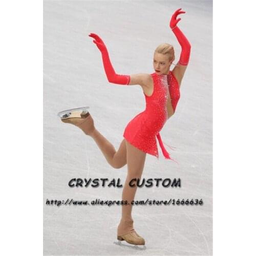 Custom Figure Skating Dresses For Girls Fashion New Brand Competition Children Ice Figure Skating Dresses Crystal DR3832