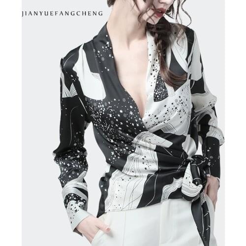 Jianyuefangcheng Womens Satin Shirts