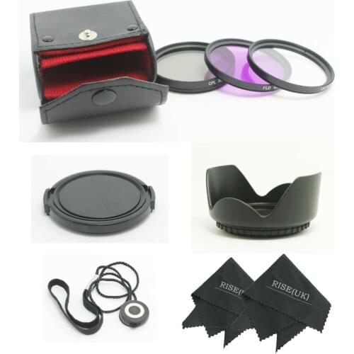 58MM UV CPL FLD Filter Kit + Lens Hood for DSLR SLR Canon Rebel 18-55MM