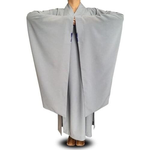 Gray Monk Robe Meditation Clothing Men Women Shaolin Uniform Monk Costume Moine Zen Buddhist Monk Robes TA1823