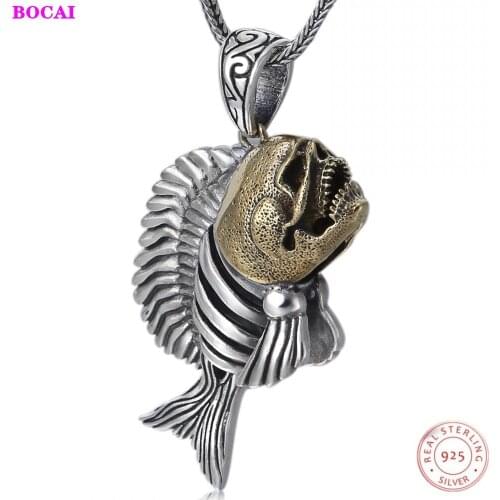 100% s925 sterling silve pendant r new trend exaggerated personality hollow Thai silver pendant for men and women 2020 fashion