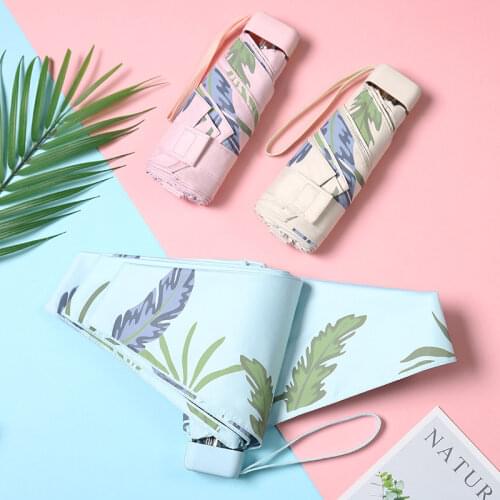 Lovely Flat Lightweight Umbrella Rain Women Anti-UV Black Coating Parasol Foldable Ombrello Paraguas Plegable Mujer Mini Umbrell