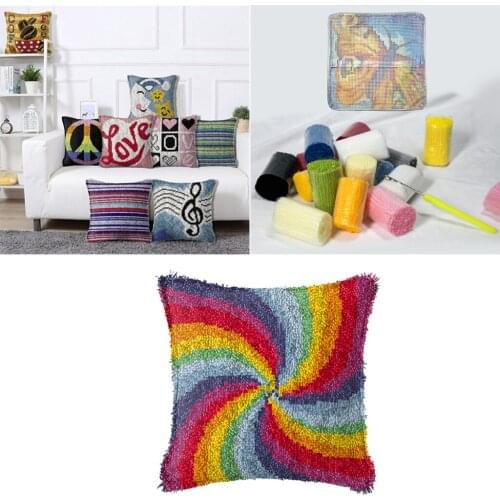 Decorative Latch Hook Kit Cushion Carpet Rug Making DIY Craft Needlework Crochet