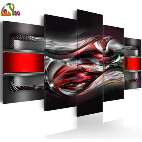 5 pcs Full Square Diamond Painting Kit Multi- Picture Abstract Painting Chilli Diamond Art Embroidery Cross Stitch Home Decor