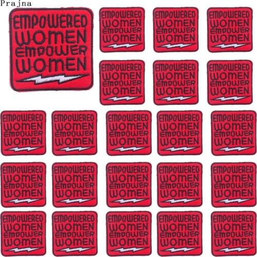 Prajna 10PCS Letter Embroidered Patch Empowered Women Letter Patches For Clothing Patches For Jeans Jacket DIY Read Letter Badge