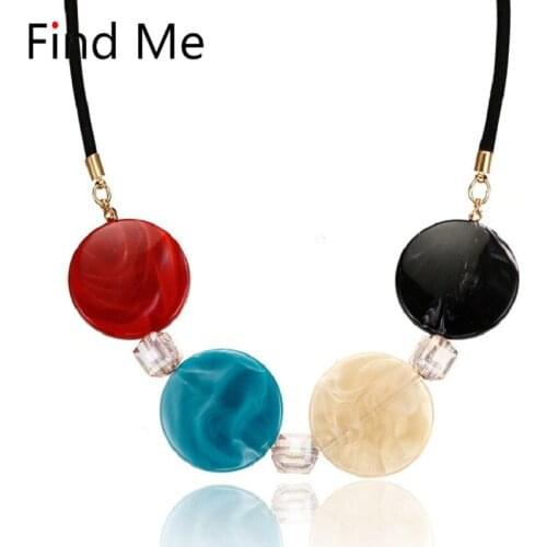 Find Me 2019 new Fashion Long tassels collar Choker Necklace Pendants Vintage Boho acrylic Maxi statement Necklace Women Jewelry