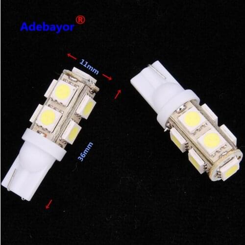 Wholesale 50 X T10 194 921 168 W5W 9 SMD 5050 LED Car Light Bulb Lamp Wedge Vehicle Auto Side Tail Lights Bulbs Interior Dome12V
