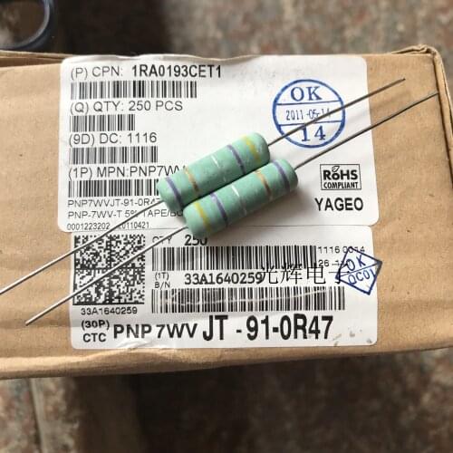 Original new 100% PNP7WVJT-91-0R47 7W 5% 0.47R thick copper foot winding fuse ring resistance (Inductor)