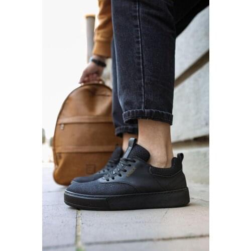 Knack Casual Male Shoes Black (Black Base) color Casual Stylish Design Flexible Building Spring Summer Walking shoes Original 056