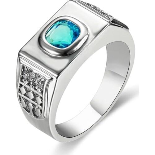 Luxury Female Male Rainbow Crystal Ring Charm Silver Color Wedding Ring Classic Round Ziecon Engagement Rings For Women Men