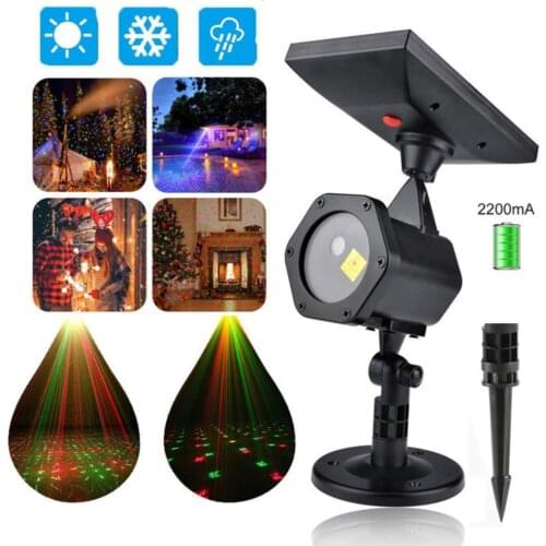 Outdoor Solar Powered Christmas Laser Projector Light Sky Star Stage Showers IP65 Landscape Garden Lawn Light Projector Lamp