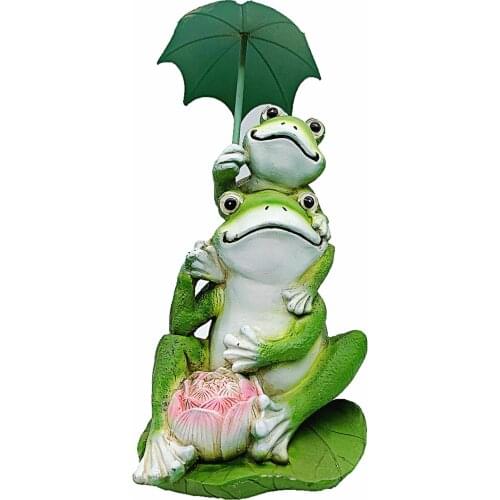 Frog Garden Statue American Country Style Funny Decorative Animal Resin Doll Ornament