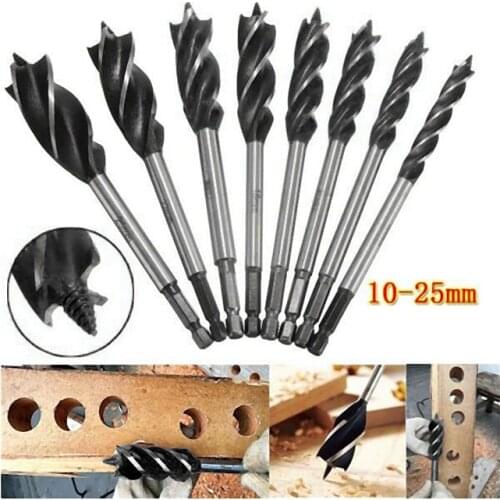 Wood Cut Drill Bit 10-25mm 1/4" Carbide Drill Bit Set Wood Fast Cut Auger Carpenter Joiner Tool Hole Grooving Drilling Bit