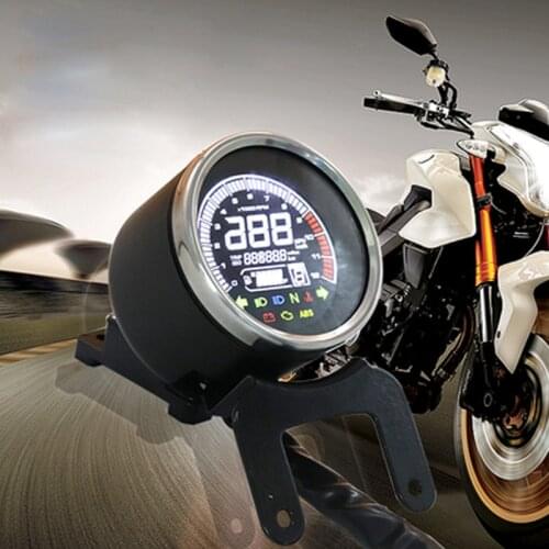 Universal 12000RPM Tachometer Digital Multi-Functional Gauge Trip Odometer Speedometer Oil Level Meter Turn Light for Motorcycle