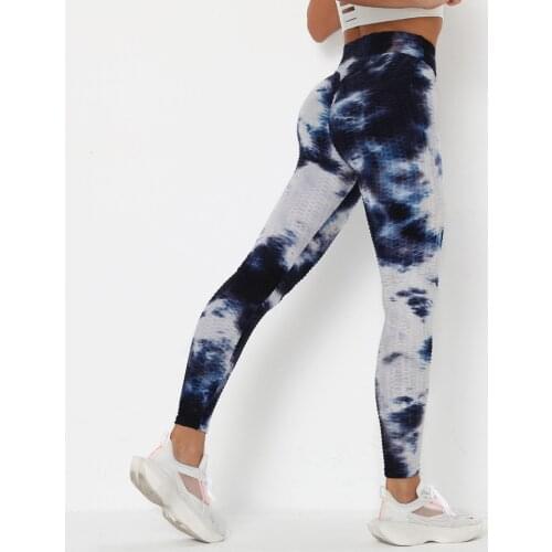 2021 Female Yoga Trousers Tie Dye Sport Leggings For Woman High Waiste Fitness Elasticed Training Pant 2021 New Style Gym Carpis