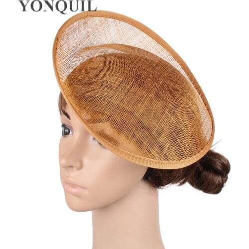 Gold Fascinator Base 10"/25CM Wedding Royal Ascot Party Sinamay Fascinator Hats Base Women DIY Hair Accessories Craft 12PCS/Lot
