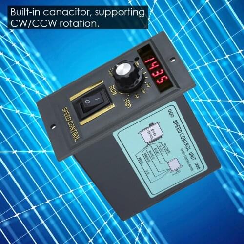 1pc Digital Adjustable AC Motor Speed Controller 400W AC 220V Motor Speed Pinpoint Regulator Controller Forward 0-1450rpm 50HZ