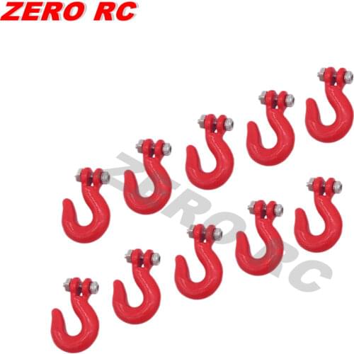 6PCS 1/10 Metal Tow Rope Hooks RED For RC Crawler AXIAL SCX10 RC4WD D90 D110 Tamiya TF2