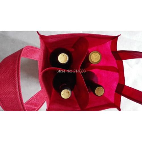 1000PCS/lot Non-woven beverage 4 bottles wine bag 750m