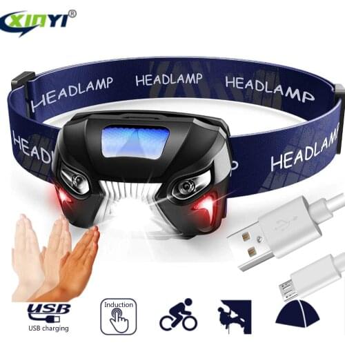 10000Lm Powerfull Headlamp Rechargeable LED Headlight Body Motion Sensor Head Flashlight Camping Torch Light Lamp With USB