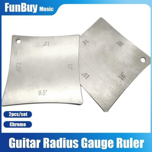 2pcs Guitar Fingerboard Fretboard Saddle Nut Radius Gauge Measuring Stainless Steel Tool for Guitar Luthier