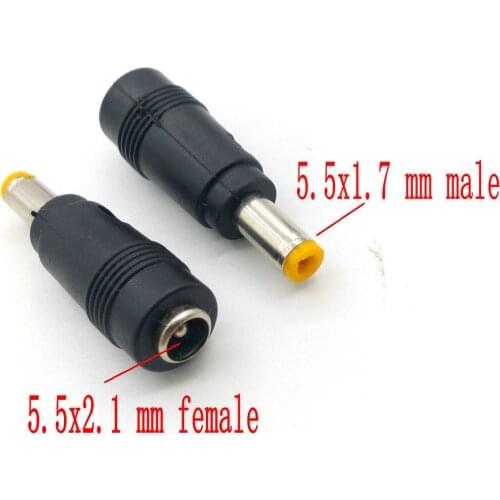 200pcs DC 5.5x2.1 mm female to 5.5x1.7 mm male DC Power Connector Adapter FOR Laptop