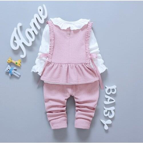 Newborn Baby 2018 clothing for girl 3 p c Set vest + t-shirt + leggings cute princess 0-4y Childrens party suits gift