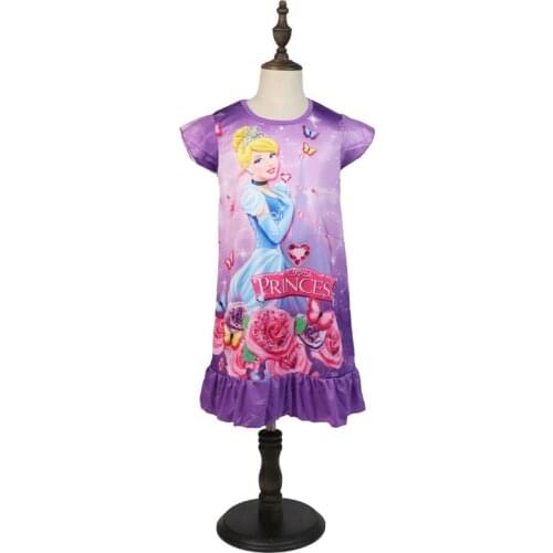 2021 Fashion Nightdress Cinderella Pattern Girls Nightgowns Children Party Dresses Sleepwear Pajamas Baby Girls Nightie Dress