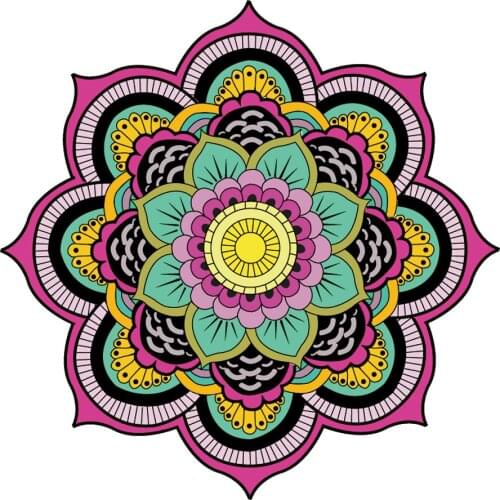 Car Sticker 3D Colorful Mandala Flower Cartoon styling Automobiles Motorcycles Exterior Accessories Vinyl Decals,18cm*18cm