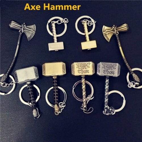 Movie Super Hero Axe Hammer Series Key Chain Stormbreaker handmade Rope Alloy Keychain For Movie Lovers Souvenir Gifts