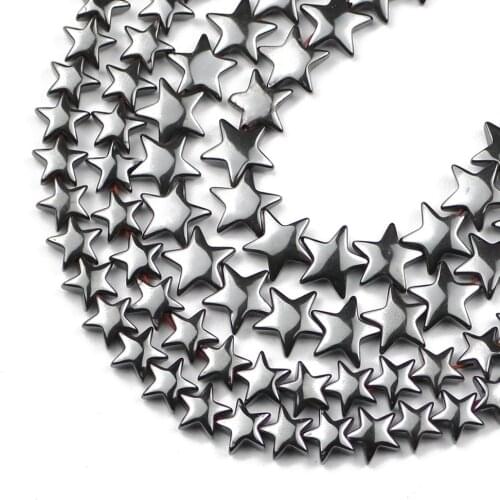 HGKLBB Natural Black Hematite Stone Star shape spacer Loose beads for Jewelry Making DIY bracelet necklace accessories 8/10mm