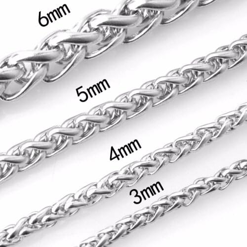 316L Stainless Steel Chain Necklace Width 3/4/5/6/7mm Length Round Link Chain Stainless Steel Jewelry Wholesale