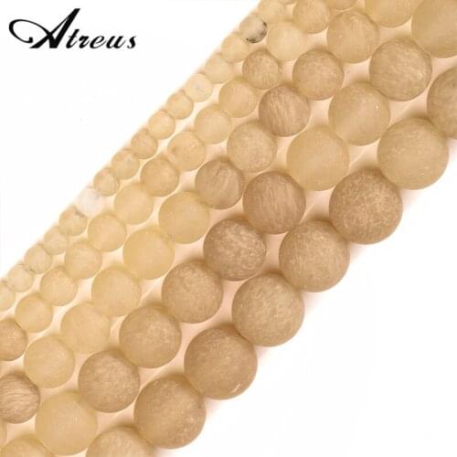 Tea Watermelon 4-12mm Matte Fashion Atreus New Natural Stone Round Beads For Jewelry Making Suitable For Men Or Women