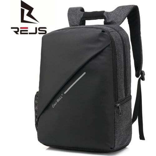 REJS LANGT Business Backpack with Charging Nylon Notebook School Bag 15.6 Inch Laptop for Men Anti-Theft Travel Backpacks Pleca