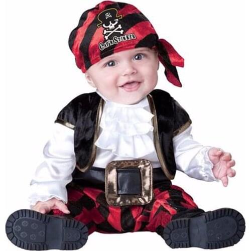 Kids Baby Girl Boys Anime Pirate Captain Vampire Children Clothing Halloween Purim Birthday Party Clothes Cosplay Costumes