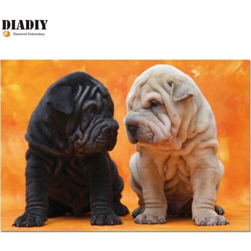 DIADIY Round Diamond Embroidery,lovely dog Full,5D,DIY Diamond Painting,Cross Stitch,3D,Diamond Mosaic,Decor