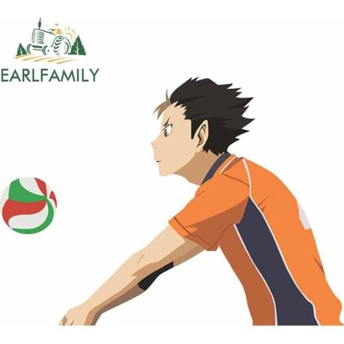 EARLFAMILY 13cm x 9.4cm For Haikyuu Car Repair Stickers Auto Air Conditioner Decal Graffiti Sticker Waterproof Scratch-Proof
