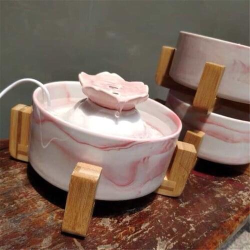 Electric Ceramic Cat Drinking Water Fountain For Cats Dogs Drinking Mermaid Automatic Cat Water Fountain Dispenser Pet Bowl 1.5L