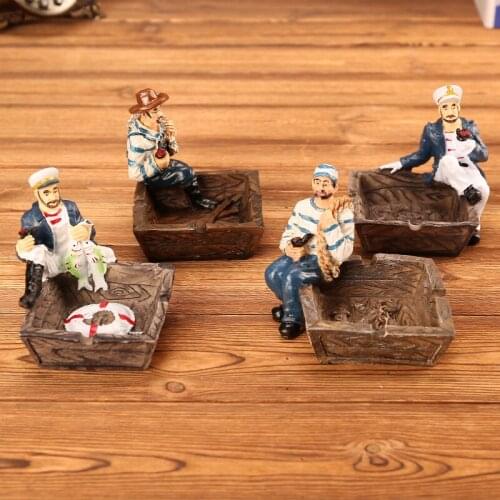 European creative pirate ashtray retro ashtray trend versatile sailor ashtray Nordic living room bedroom lovely ins wind CL01201