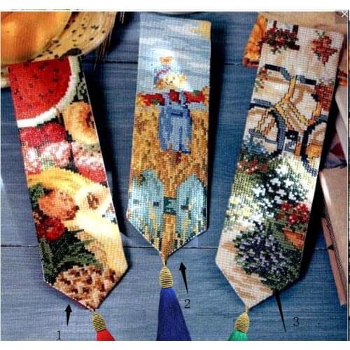 France dmc threads Craft Stich Cross Stitch Bookmark Christmas Plastic Fabric Needlework Embroidery Crafts Cross-Stitching 2