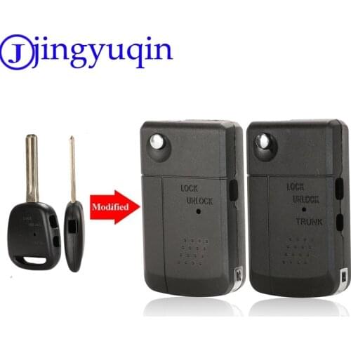 Jingyuqin Remote Modified Car Key Shell Case Cover Fob For TOYOTA Carina Estima Harrier Previa Corolla Celica Toy40 Folding Key