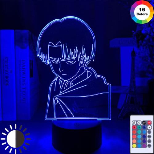 Captain Levi Ackerman Figure Led Night Light for Kids Child Bedroom Decor Nightlight Colorful Table Lamp Attack on Titan Gift