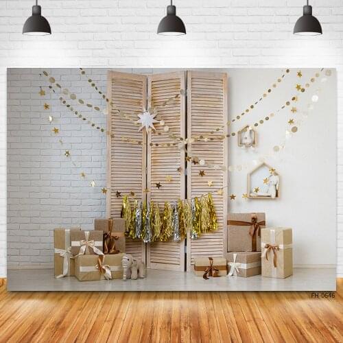 Brick Wall Gift Bear Photo Studio Background Newborn Portrait Children Photocall Baby Shower Birthday Party Photography Backdrop