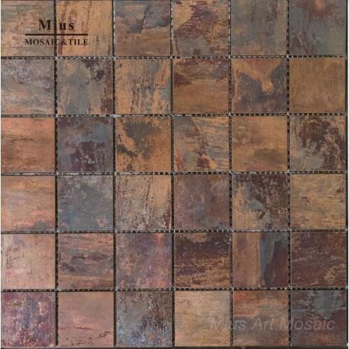 China Big square chip size 2" x 2" Mosaic wall tile in Antique Copper