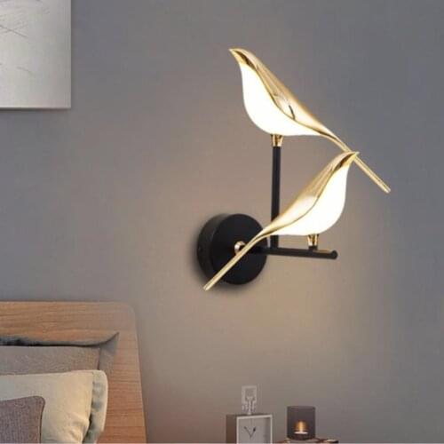 Postmodern Creative Bird Shape Wall Lamps Acrylic Alloy Simple For Living Room Restaurant Bedroom Gorgeous Decoration Luminaire