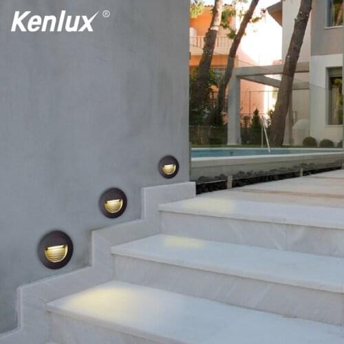 4PC Round Led stair light recessed step lights outdoor indoor waterproof fashion Corner Ladder Led Wall lamp Home Night Footligh